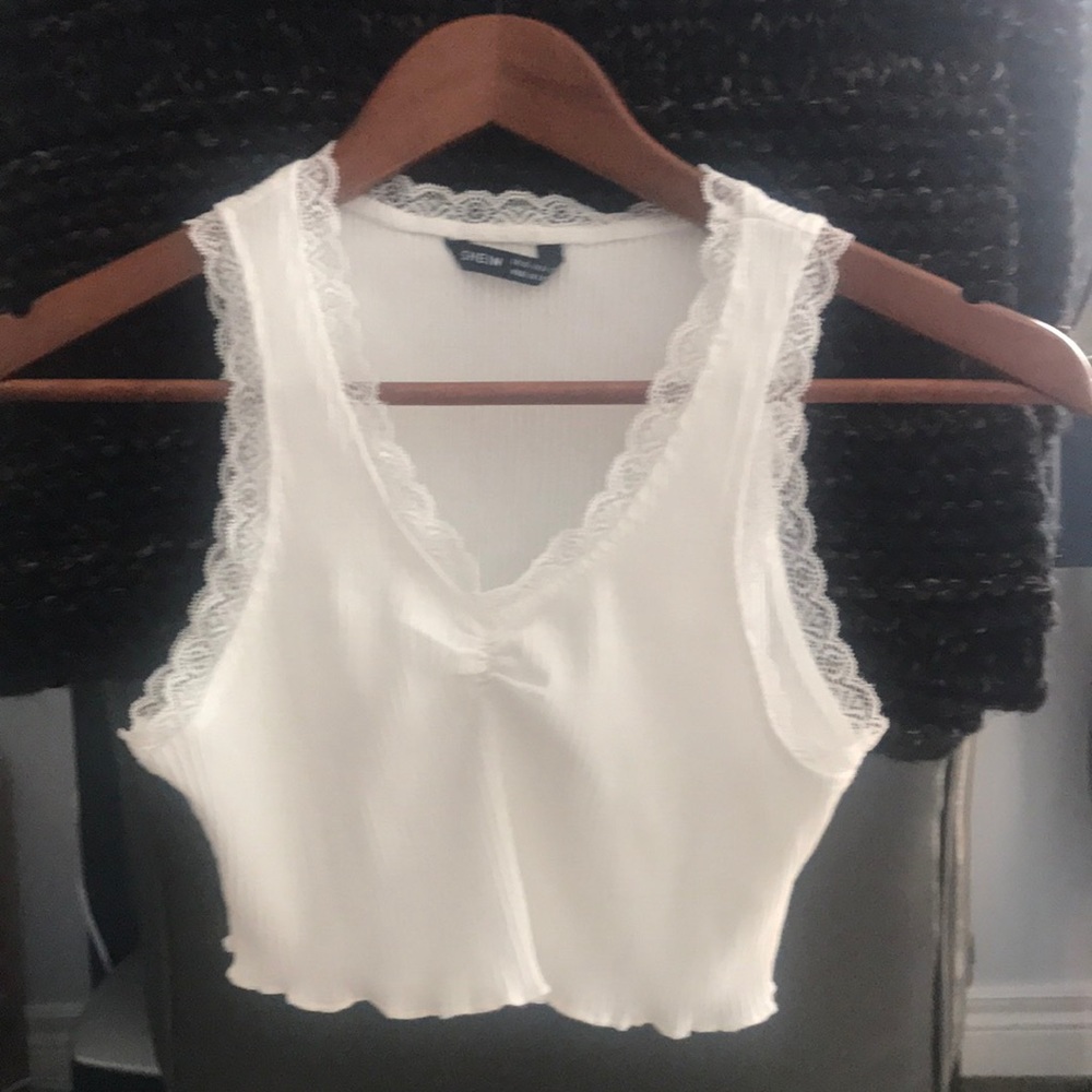 Shein off white crop top xs